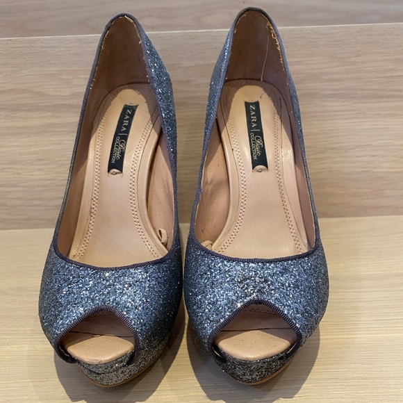 Zara glitter peep toe pumps - Picture 2 of 4
